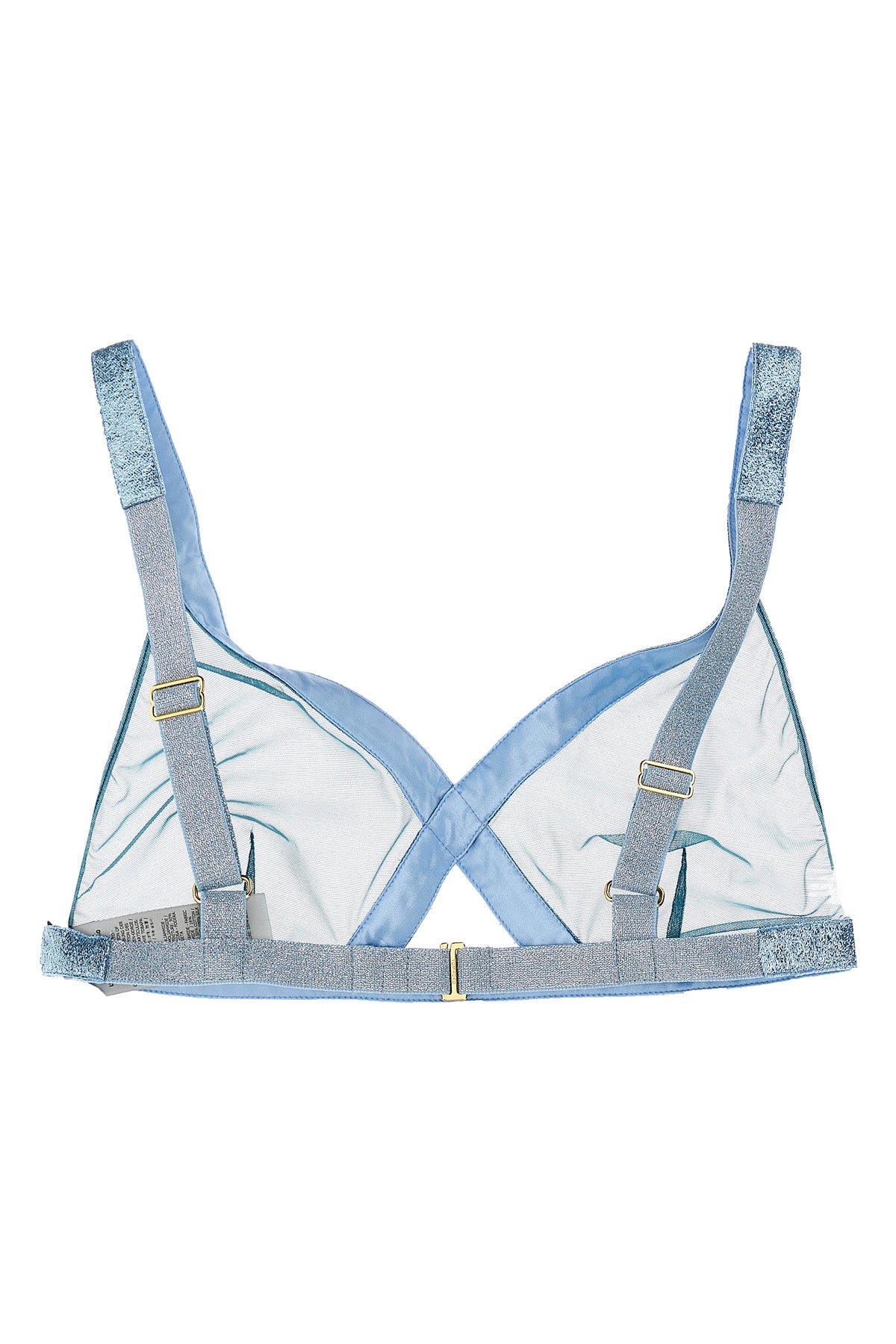 sable tulle and iridescent fabric bra