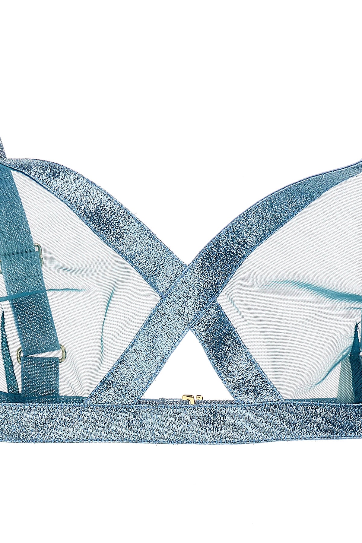 sable tulle and iridescent fabric bra