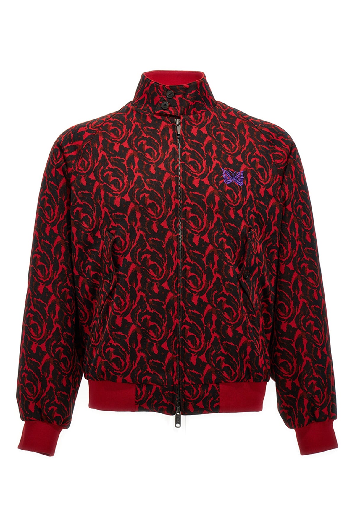 jacquard needles bomber jacket in jacquard fabric