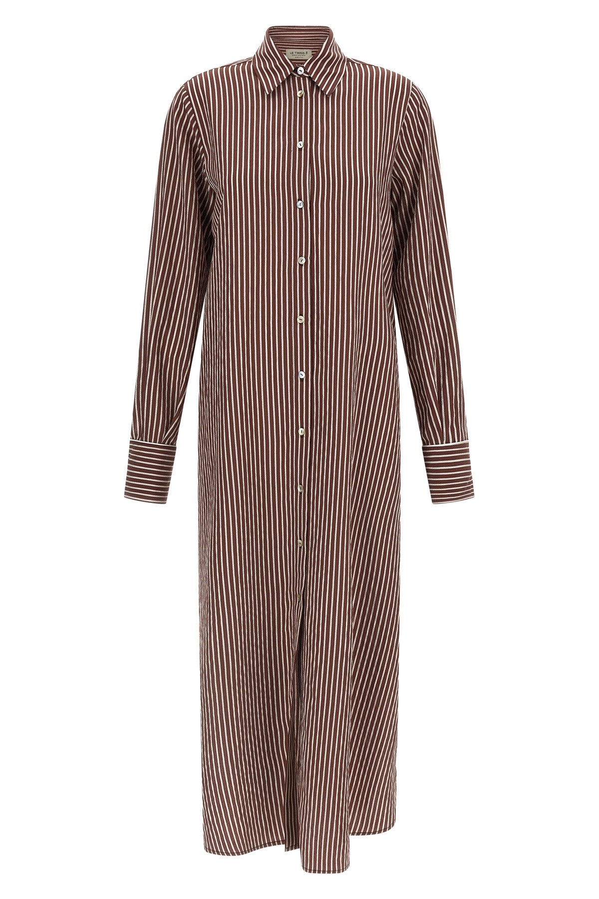 brina striped cotton poplin midi dress