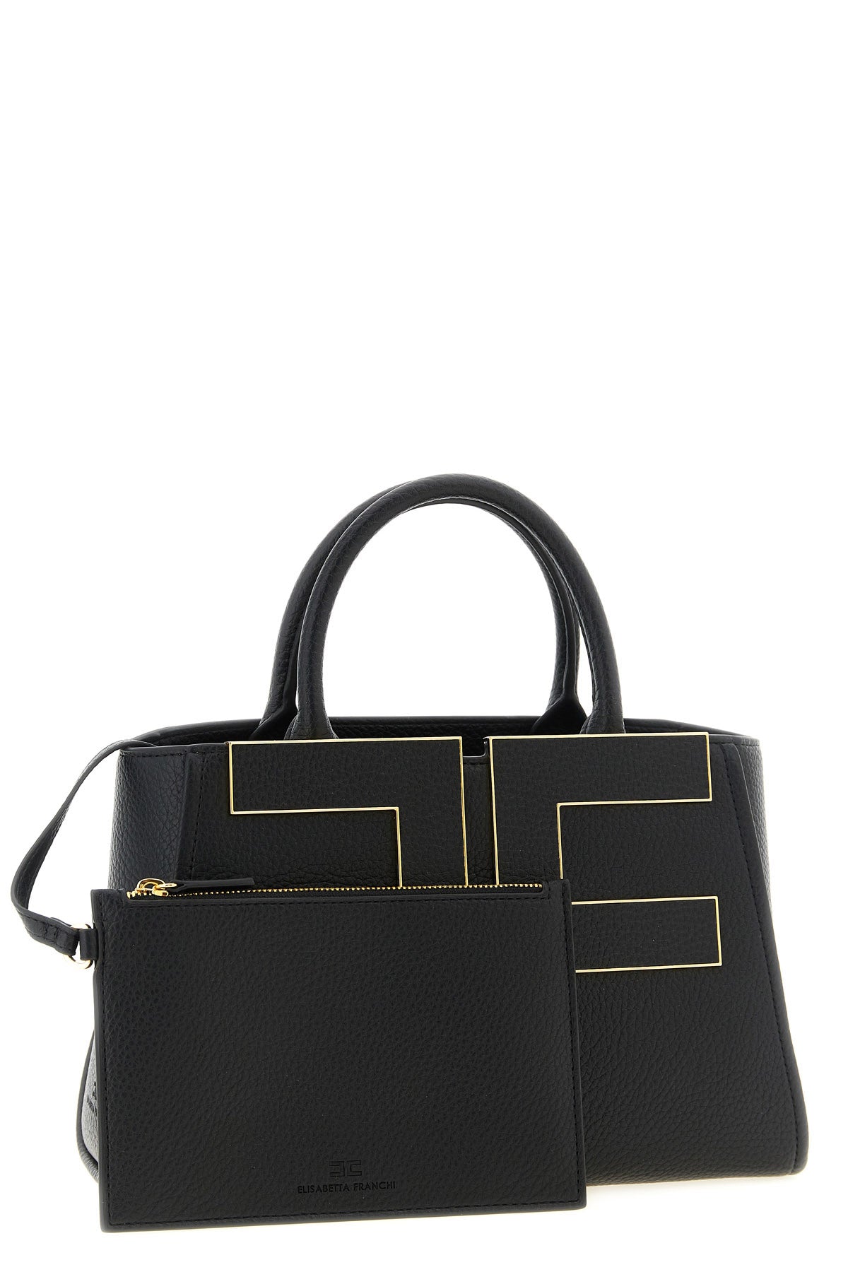 the elisabetta franchi tote bag stands out for its structured and compact silhou