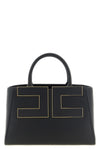 the elisabetta franchi tote bag stands out for its structured and compact silhou