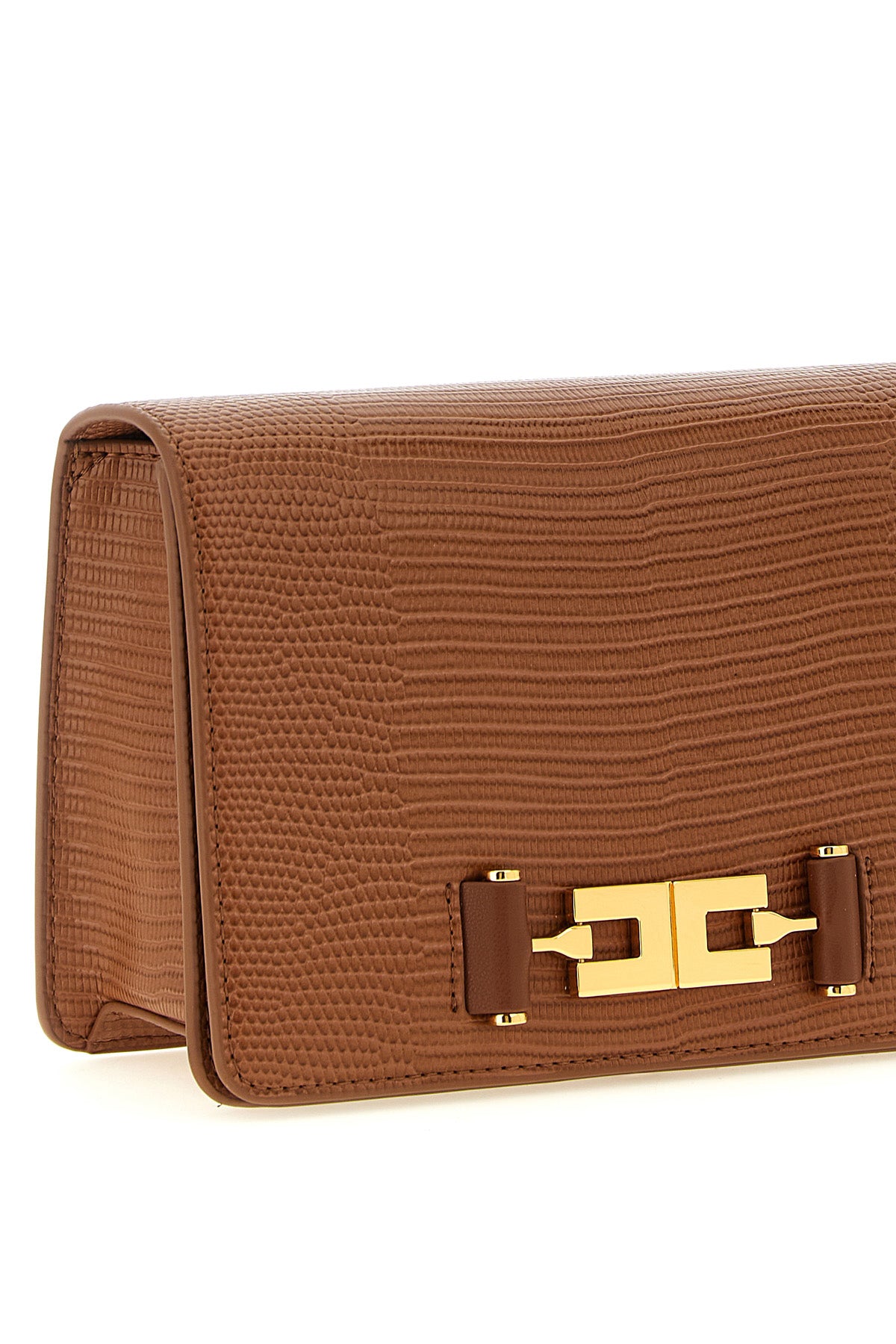 the elisabetta franchi shoulder bag defines a rigorous aesthetic through a compa