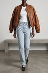 lamb nappa bomber jacket