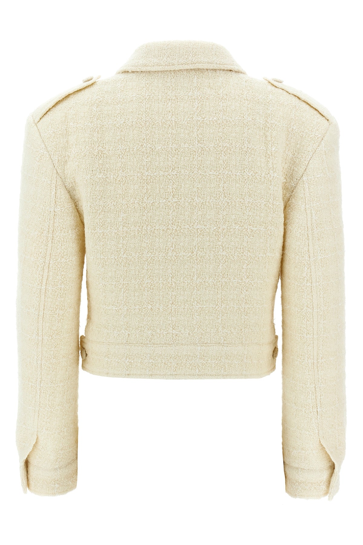 wool tweed military blazer