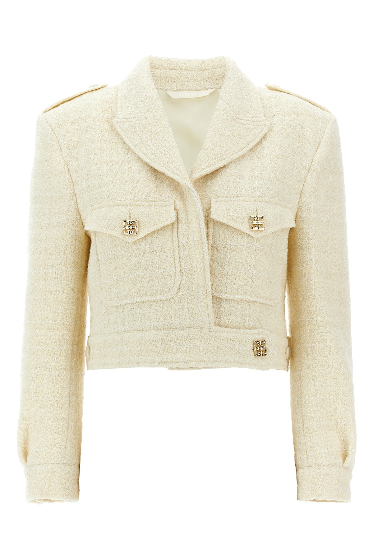 wool tweed military blazer