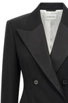 double-breasted grain de poudre wool blazer