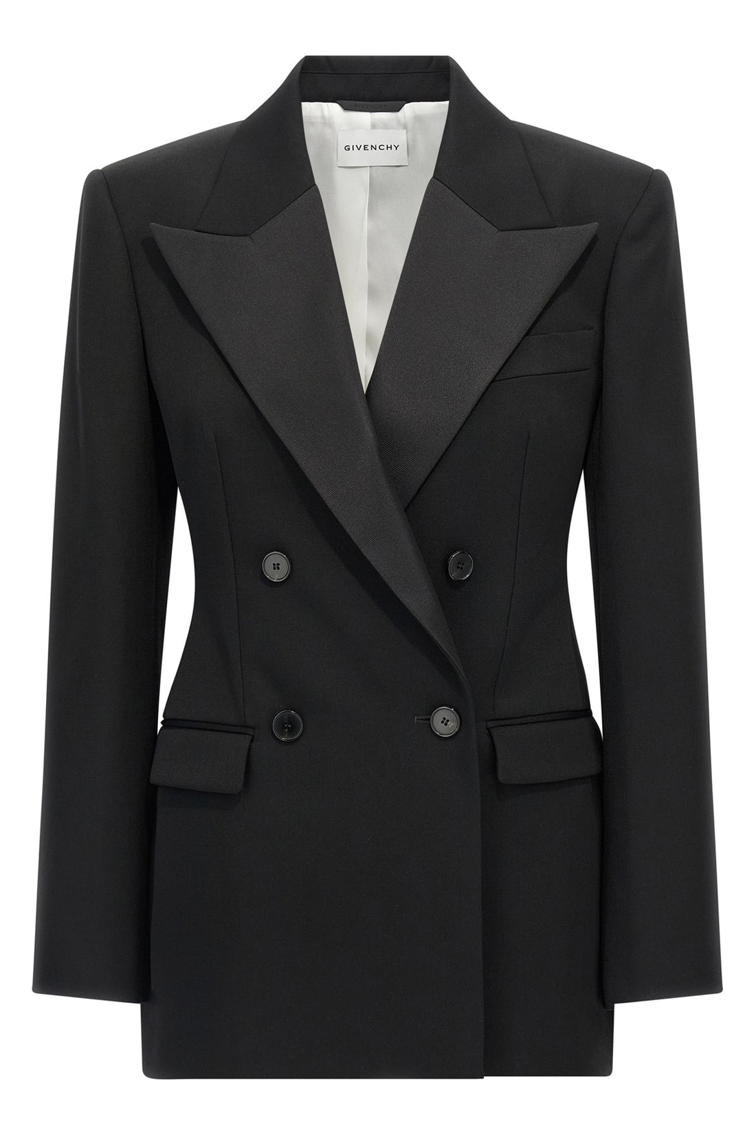 GIVENCHY 34 double-breasted grain de poudre wool blazer
