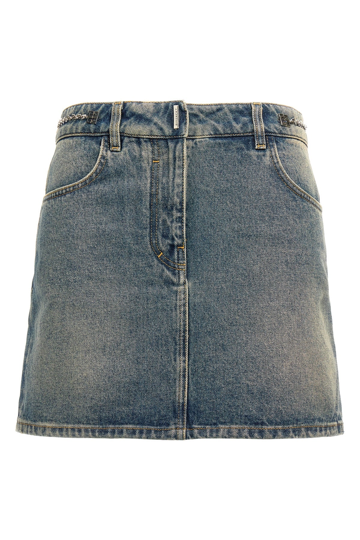 denim mini skirt
