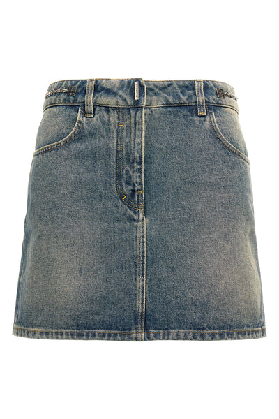 denim mini skirt