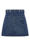 cotton denim mini skirt