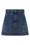 cotton denim mini skirt