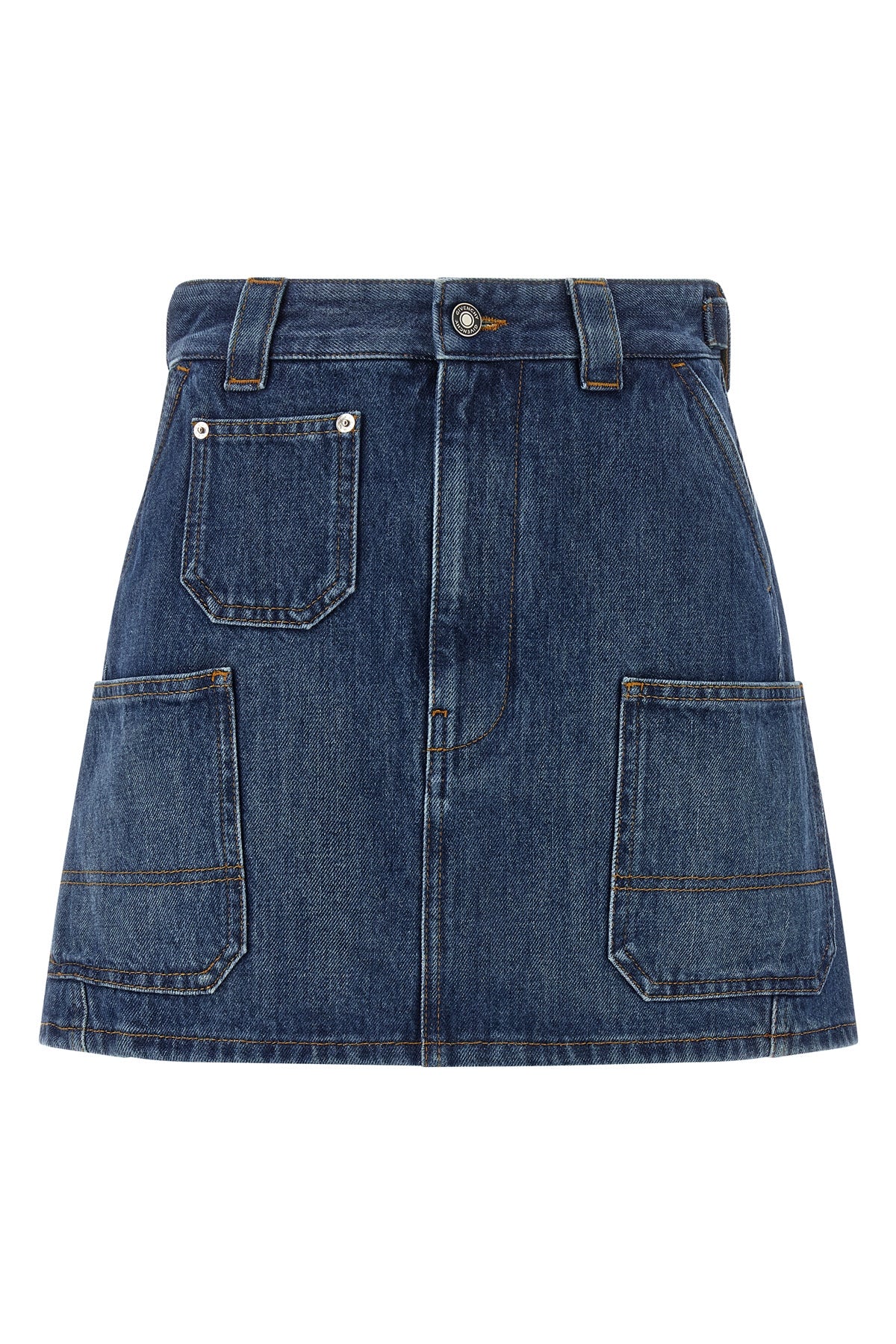 cotton denim mini skirt