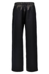 shiny fabric trousers