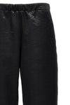 shiny fabric trousers