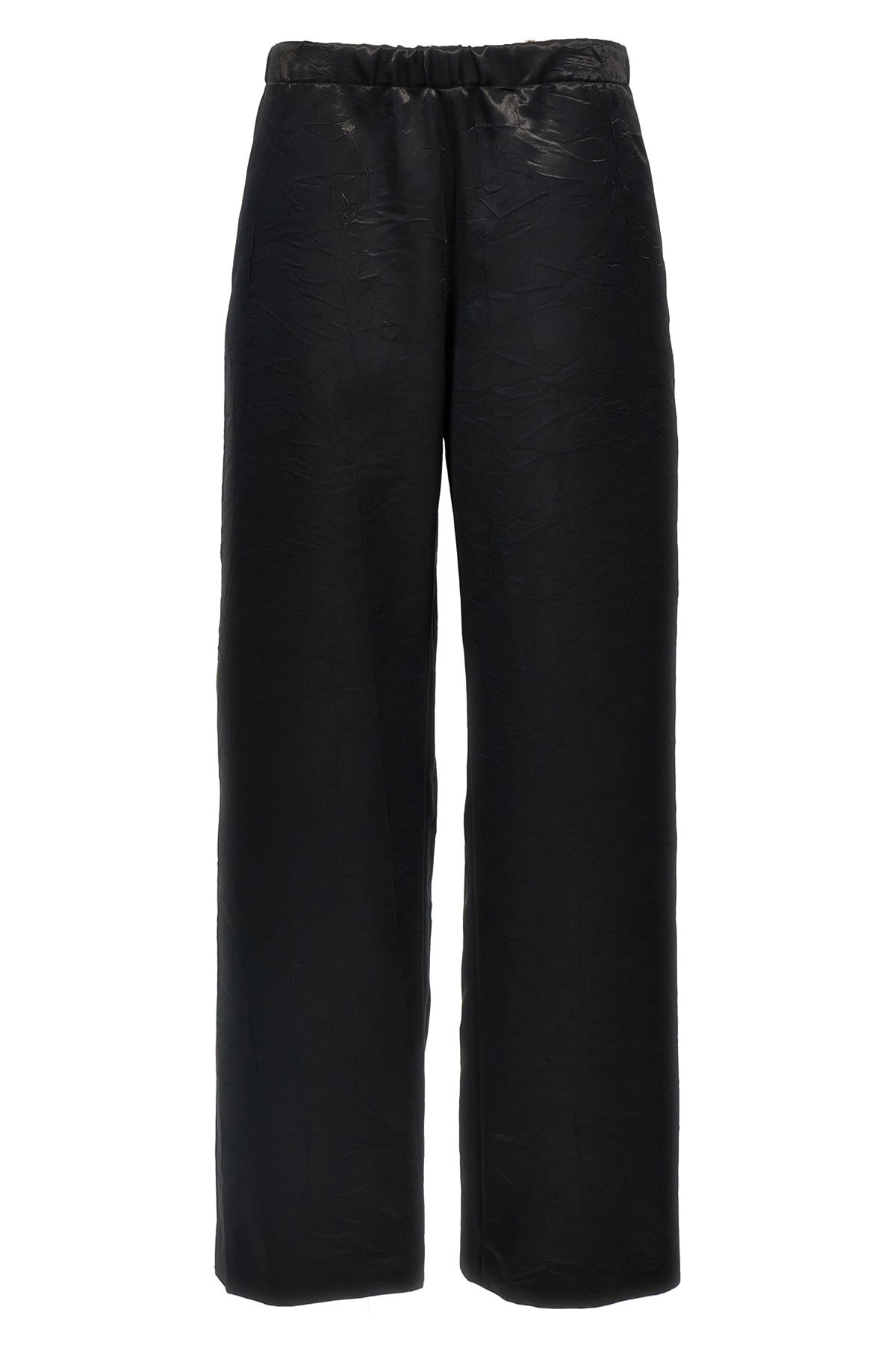 shiny fabric trousers