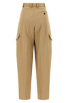 cocoon cargo pants in cotton and wool blend