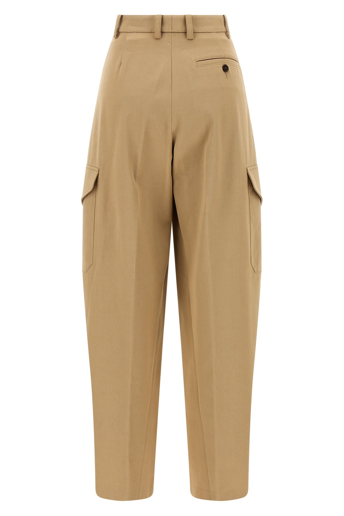 cocoon cargo pants in cotton and wool blend