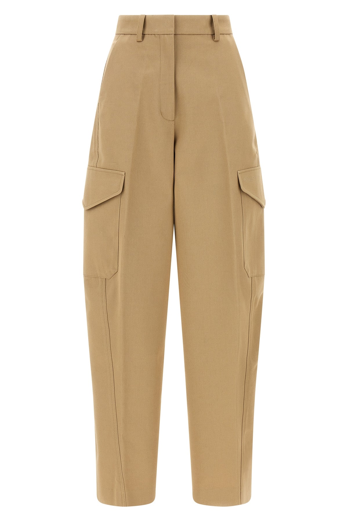 cocoon cargo pants in cotton and wool blend