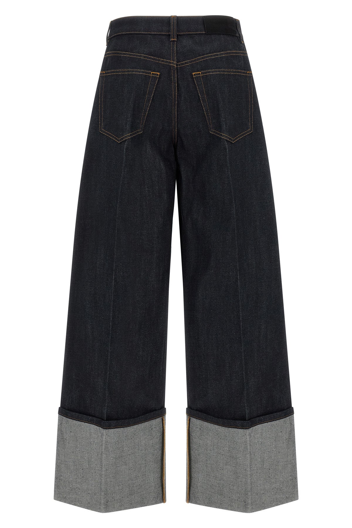 raw-effect cotton denim jeans