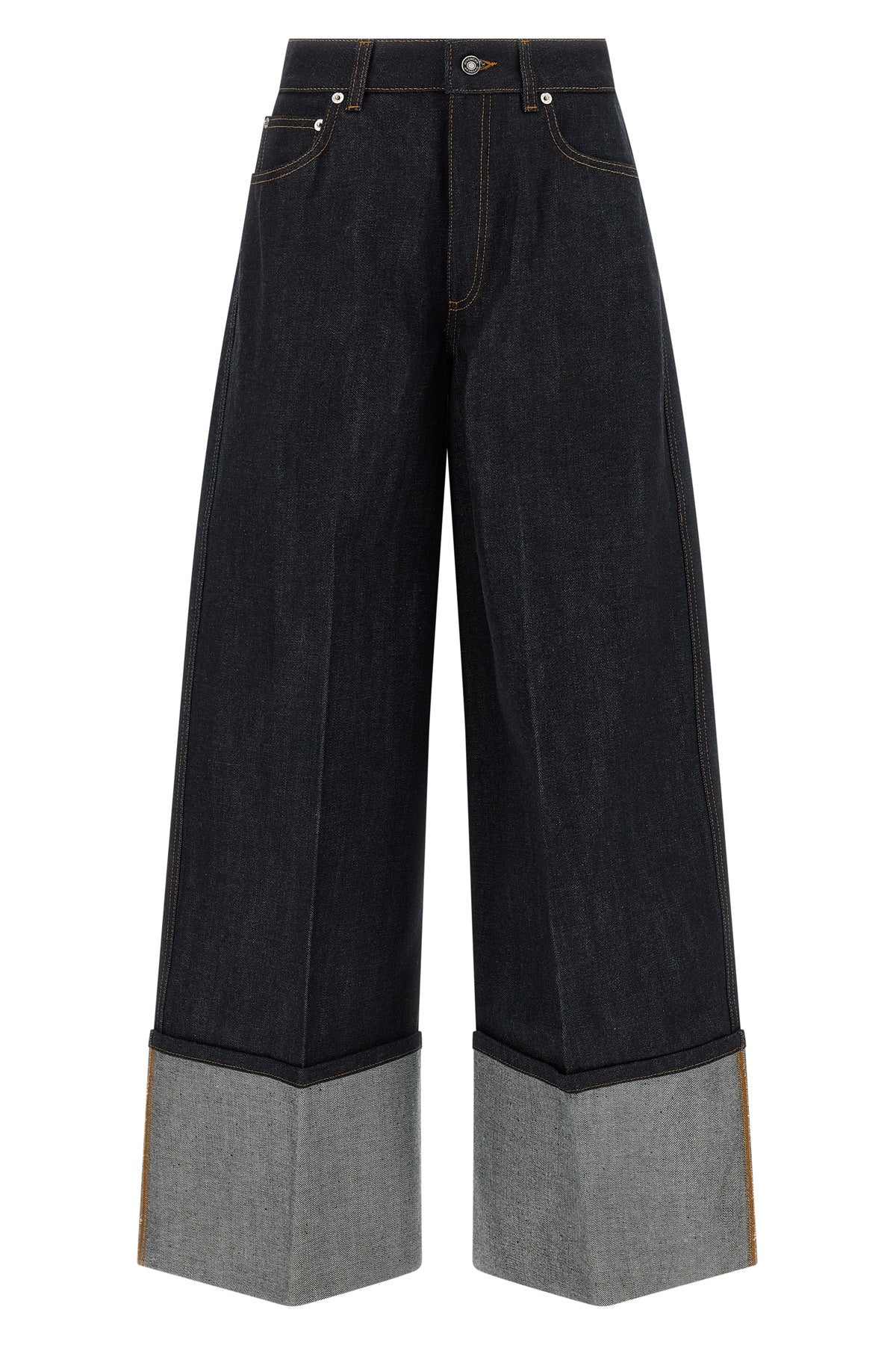 raw-effect cotton denim jeans