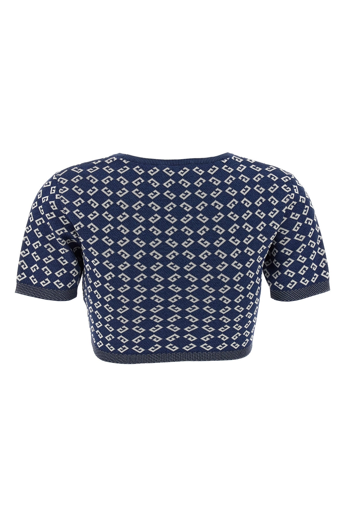 cropped top in stretch jacquard