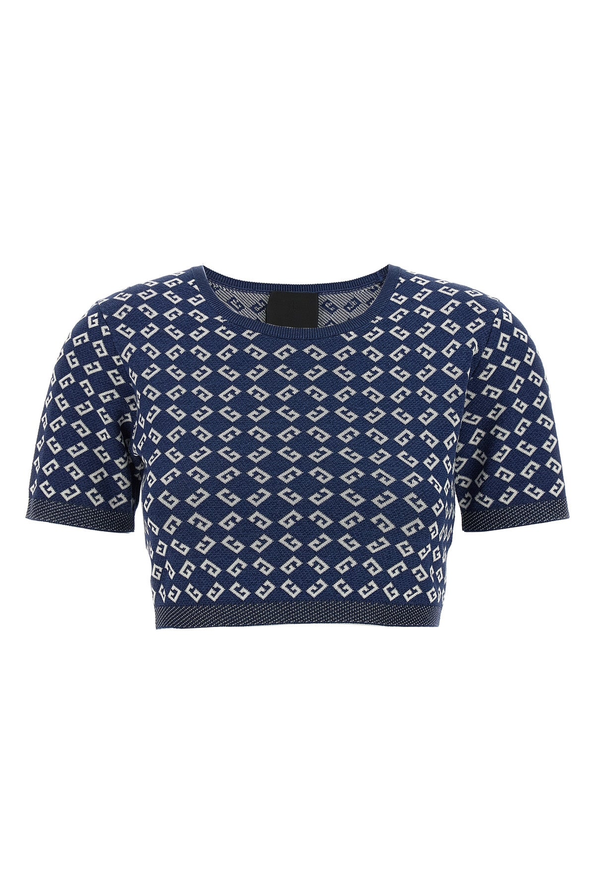 cropped top in stretch jacquard