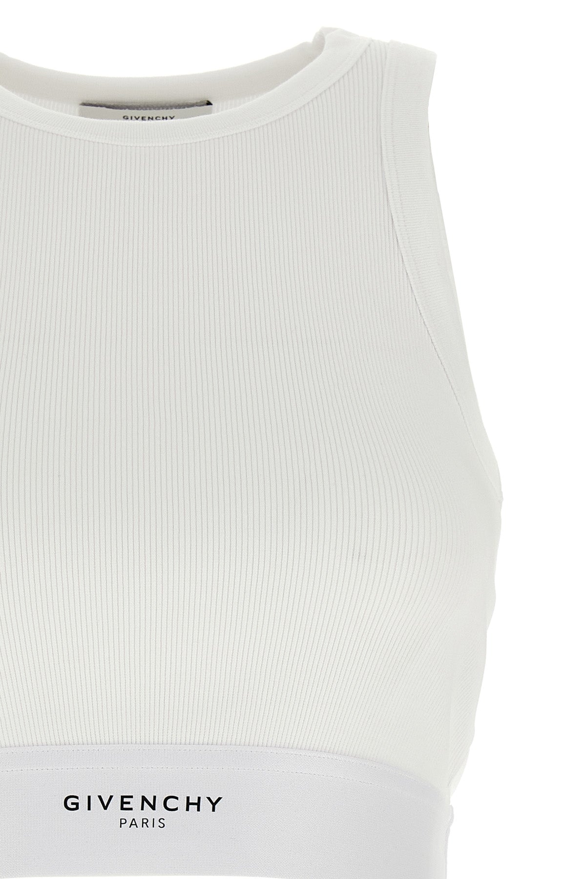 micro ribbed cotton tank top