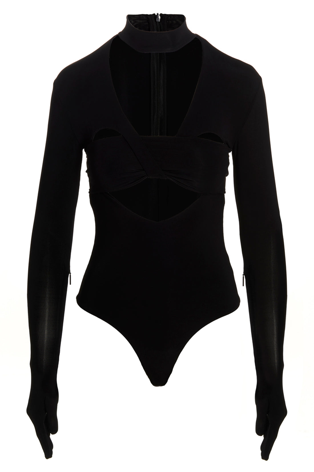 AMBUSH M stretch viscose heart shaped gloves bodysuit