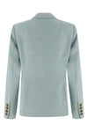 zenith charmer double-breasted hourglass blazer in silk and linen