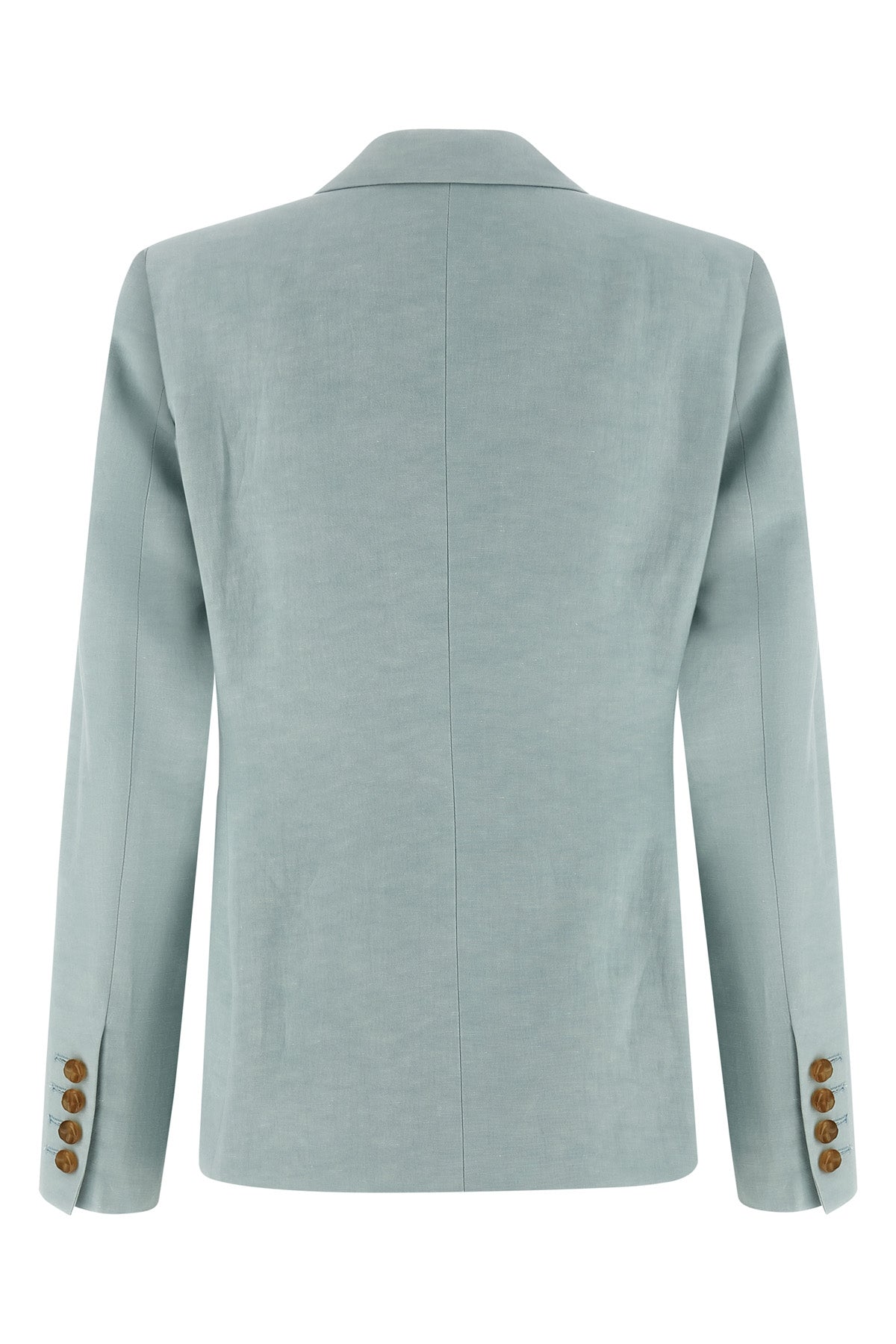 zenith charmer double-breasted hourglass blazer in silk and linen