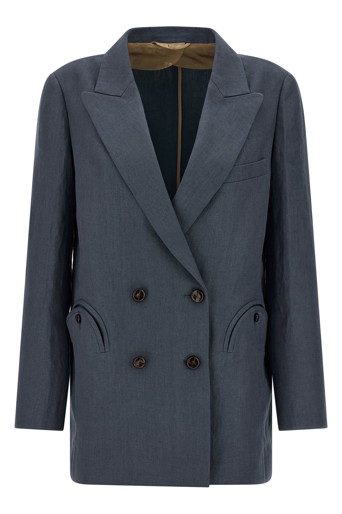midday sun everyday double-breasted linen blazer