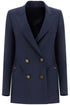 navy blue virgin wool single-breasted blazer