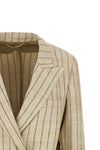serene everyday striped cotton blend blazer jacket