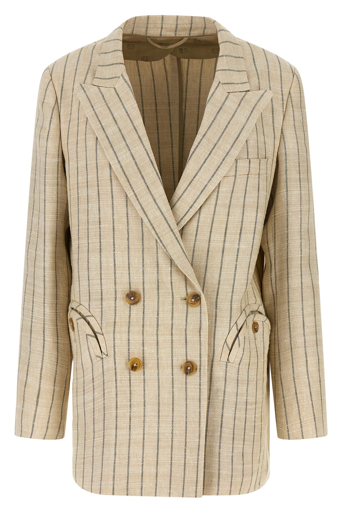 serene everyday striped cotton blend blazer jacket