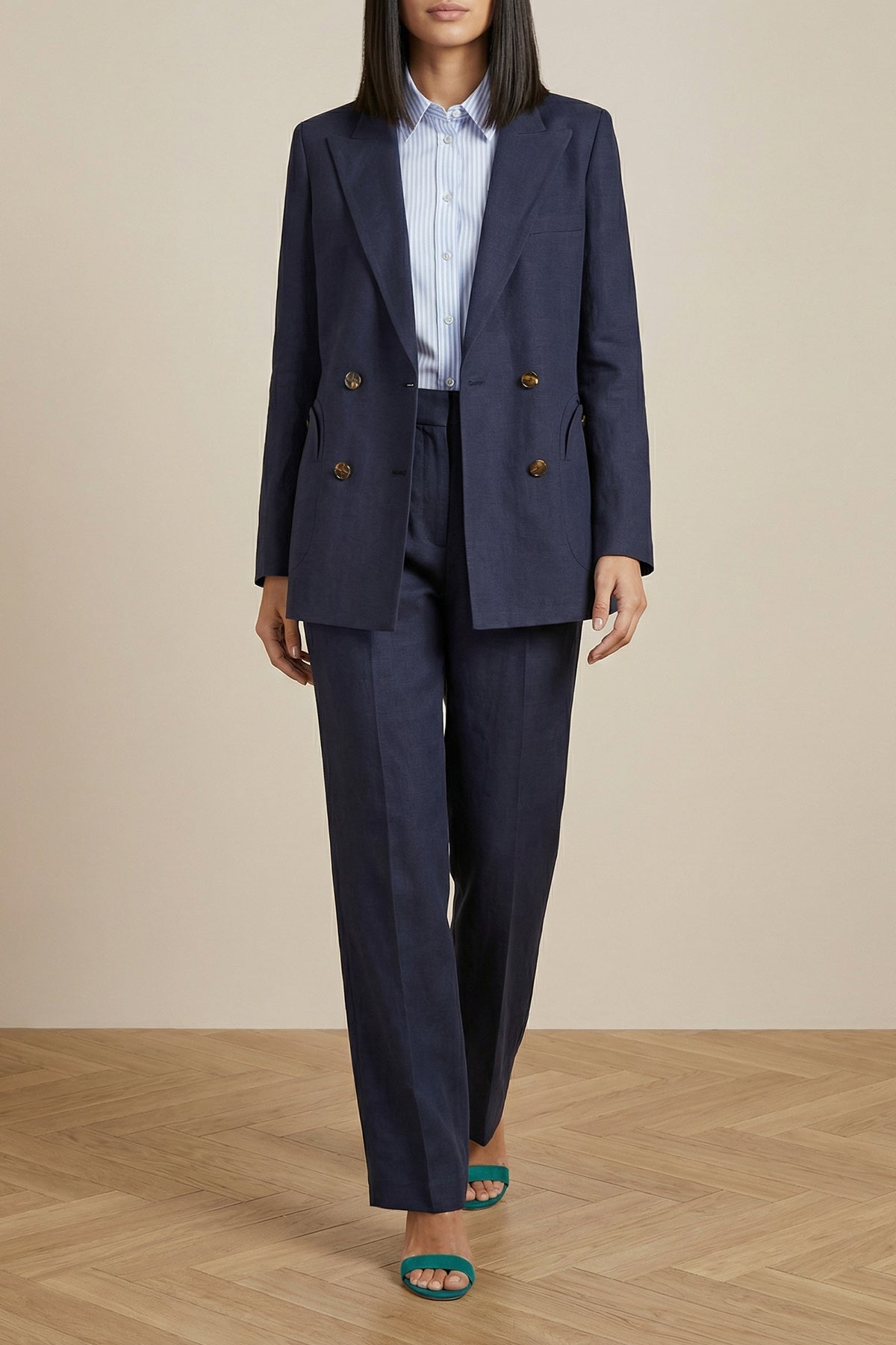 savannah everyday blazer in ultralight silk and linen blend
