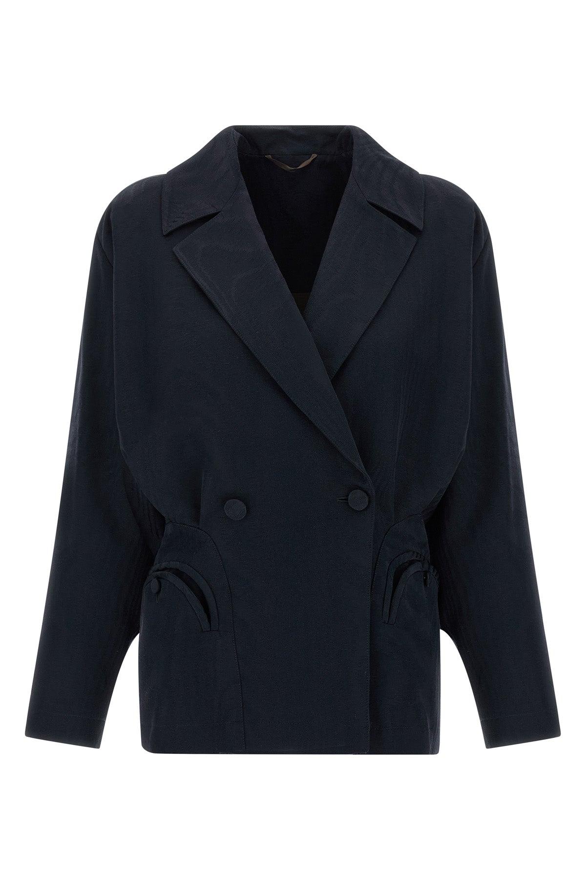 sharewood ares blazer in cotton blend and moiré viscose