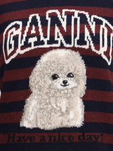 GANNI L poodle striped sweater