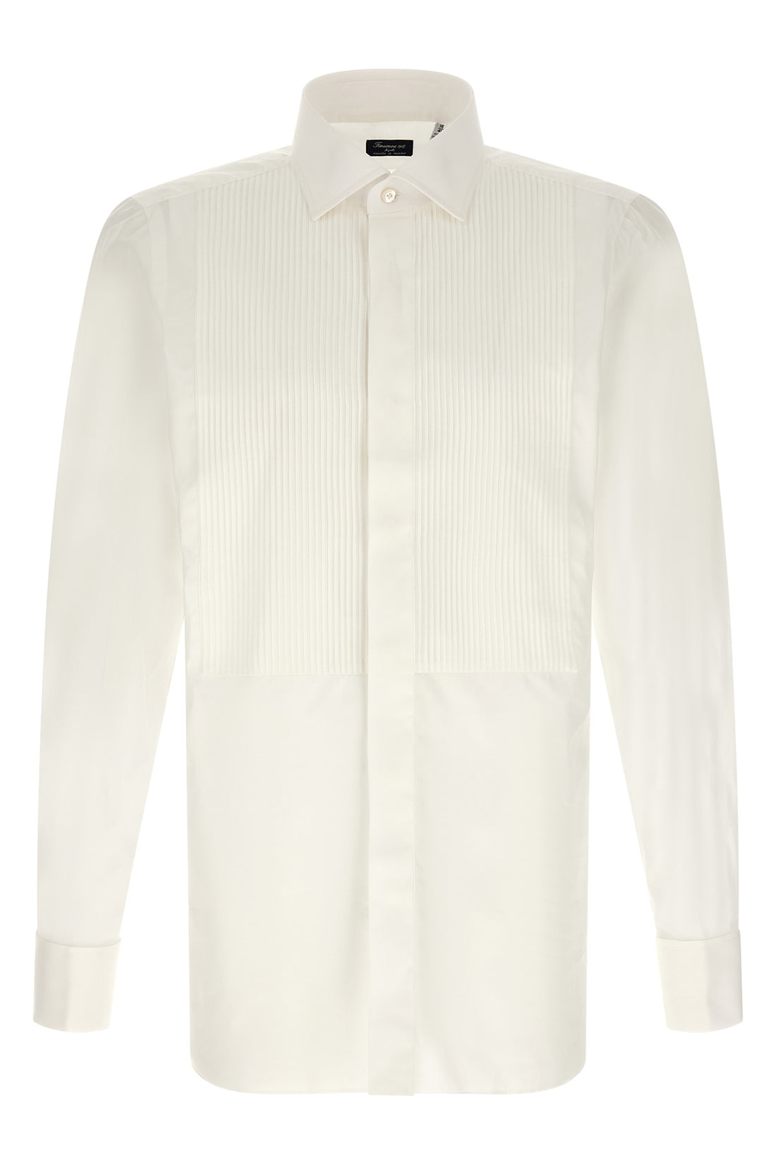 FINAMORE 44 cm napoli classic tuxedo shirt in fine alumo fabric spun double twisted