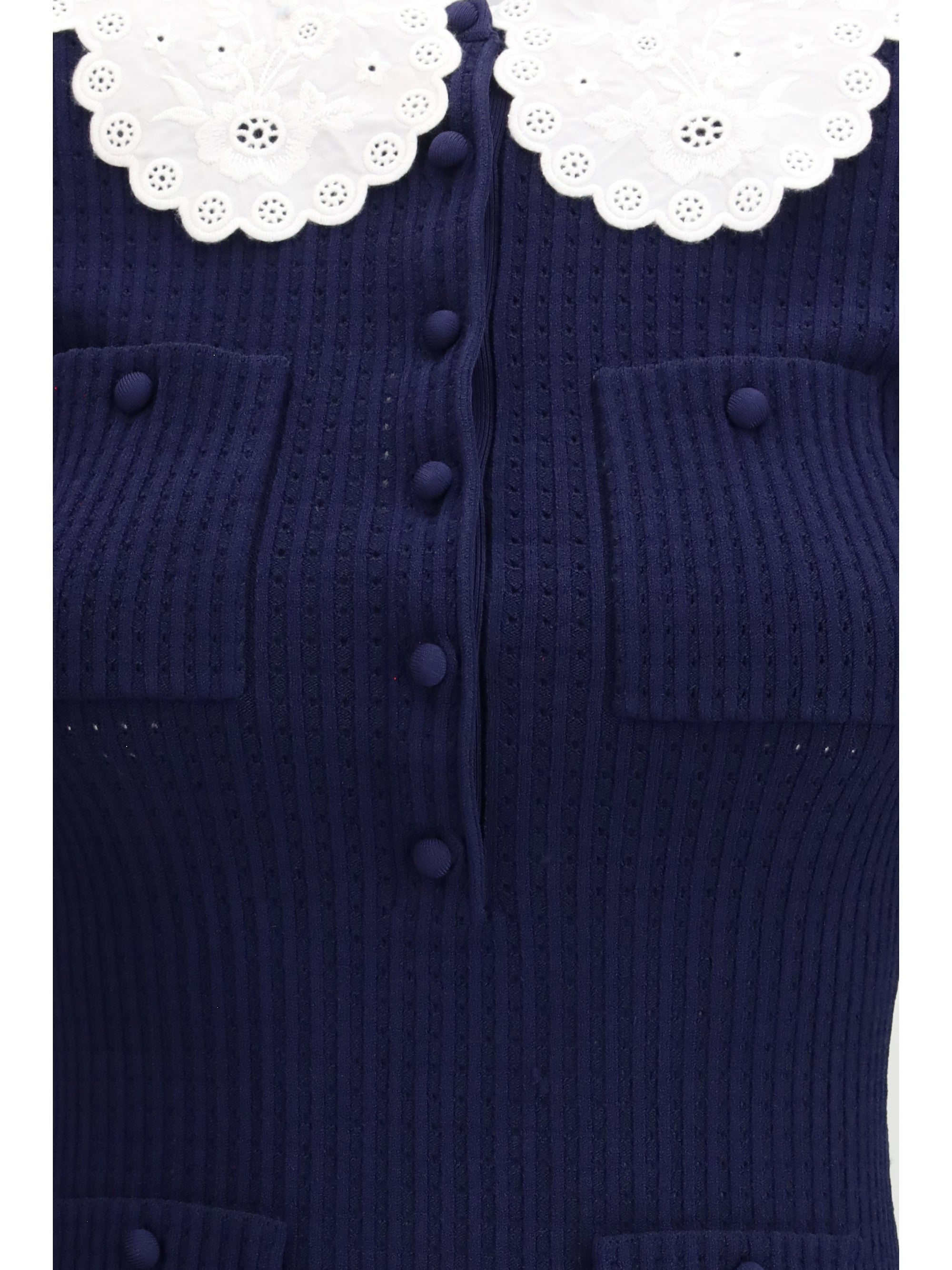 SELF-PORTRAIT M knit taffeta mini dress