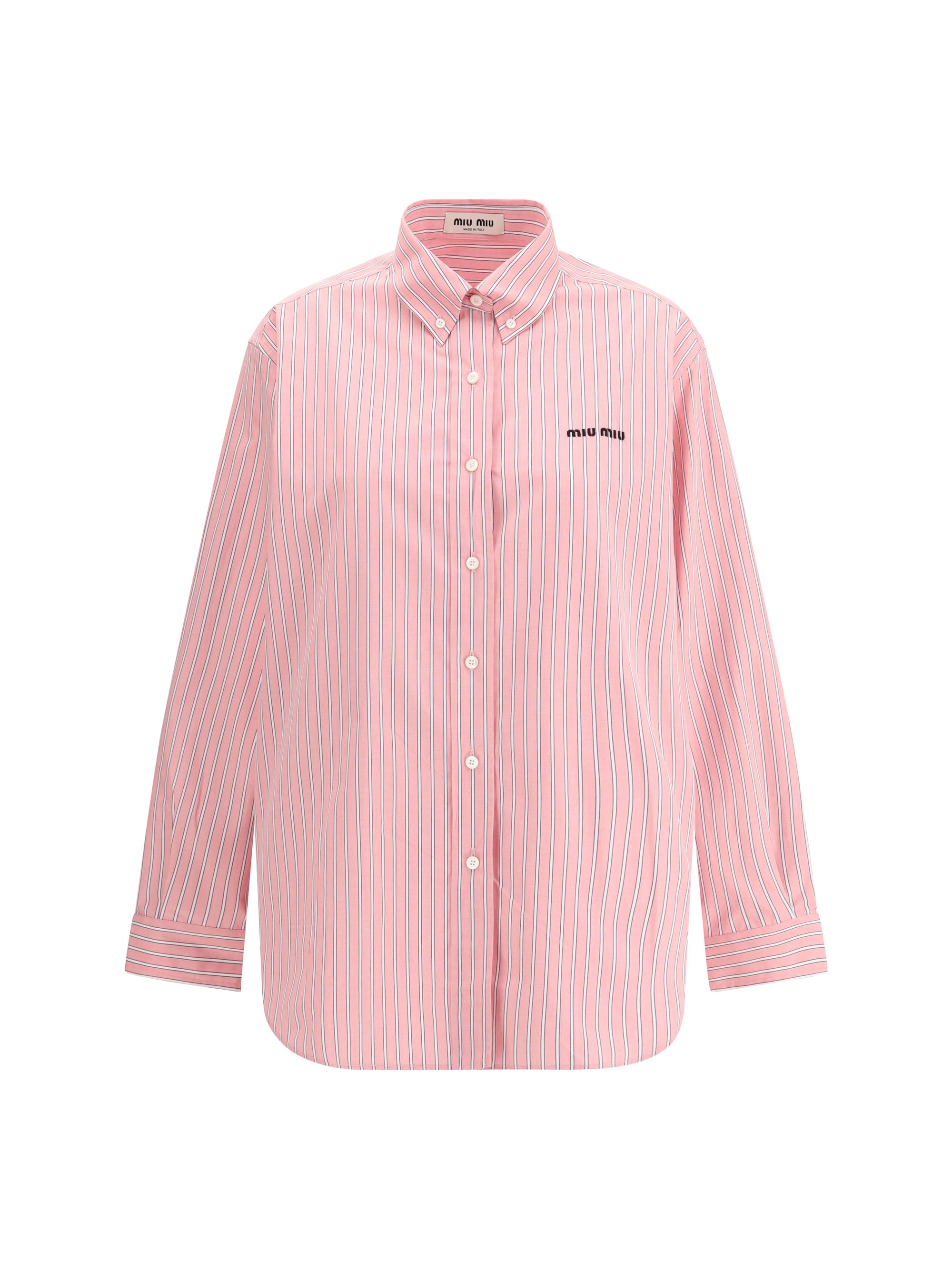 MIU MIU 40 striped poplin shirt