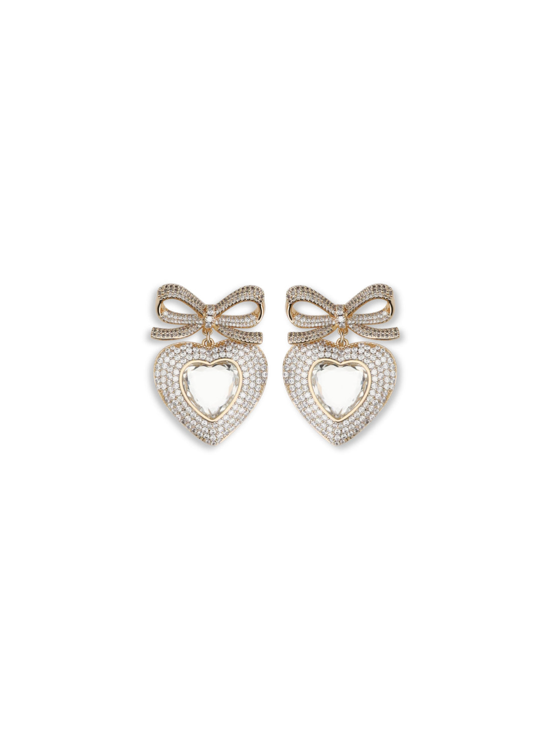 SELF-PORTRAIT OS heart shaped bow earrings