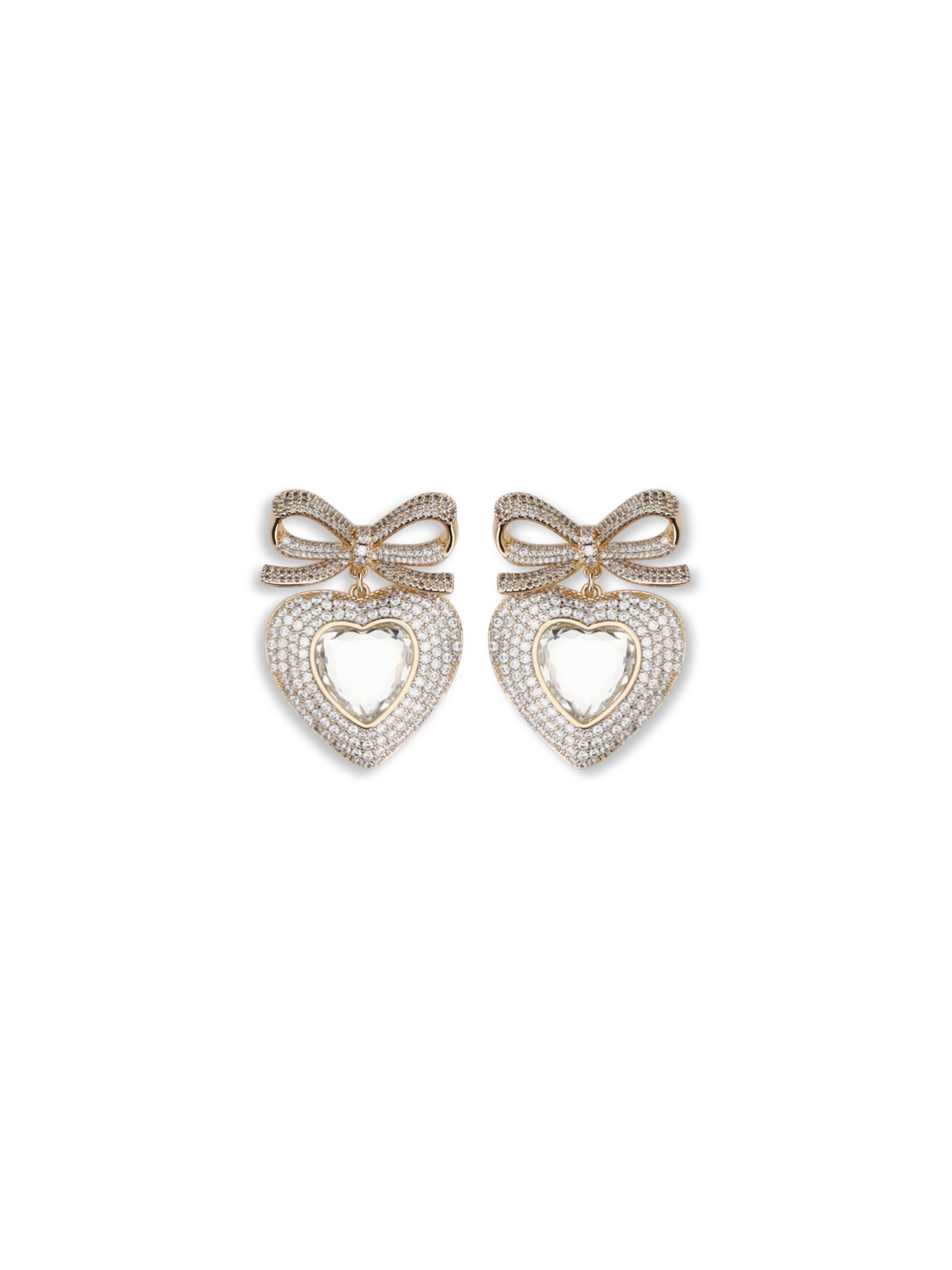 SELF-PORTRAIT OS heart shaped bow earrings