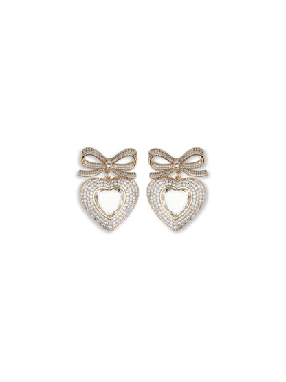 SELF-PORTRAIT OS heart shaped bow earrings