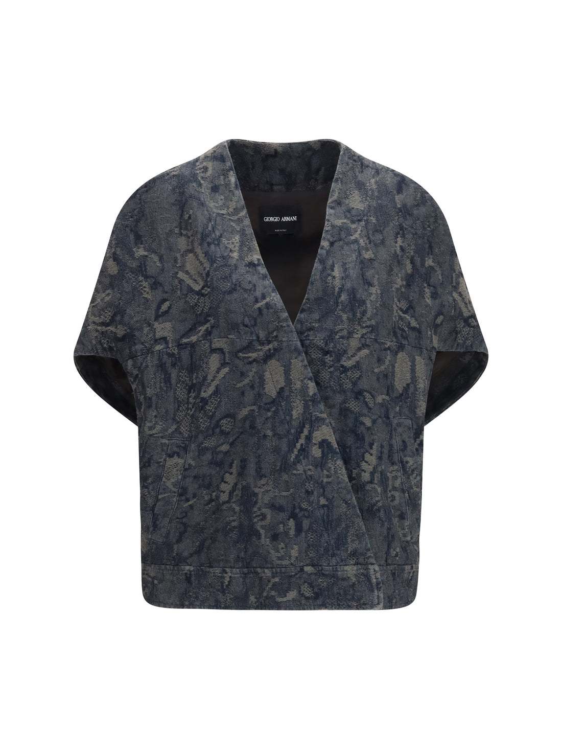GIORGIO ARMANI 44 jacket in oversized floral jacquard denim
