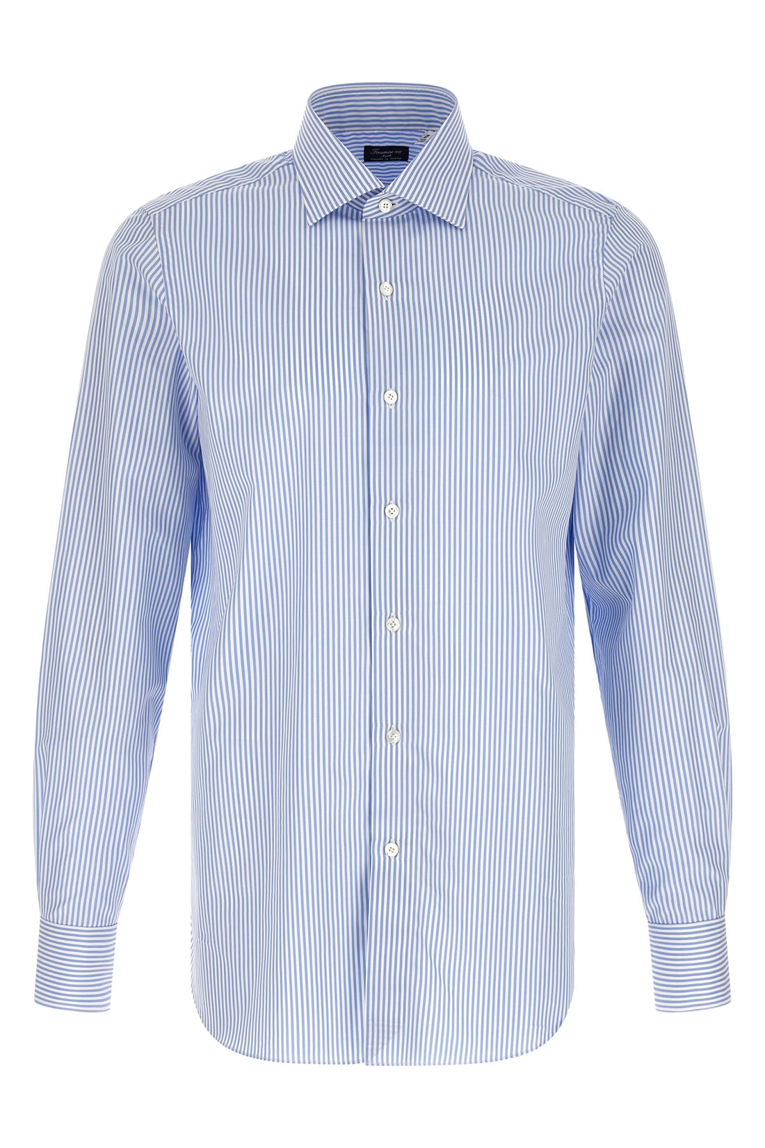 FINAMORE 40 cm napoli shirt in striped cotton poplin