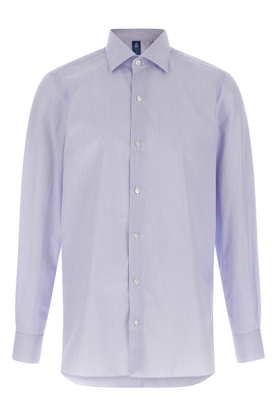 FINAMORE 40 cm micro striped cotton poplin luigi shirt