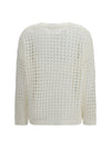 open-knit sweater in linen and cotton yarn