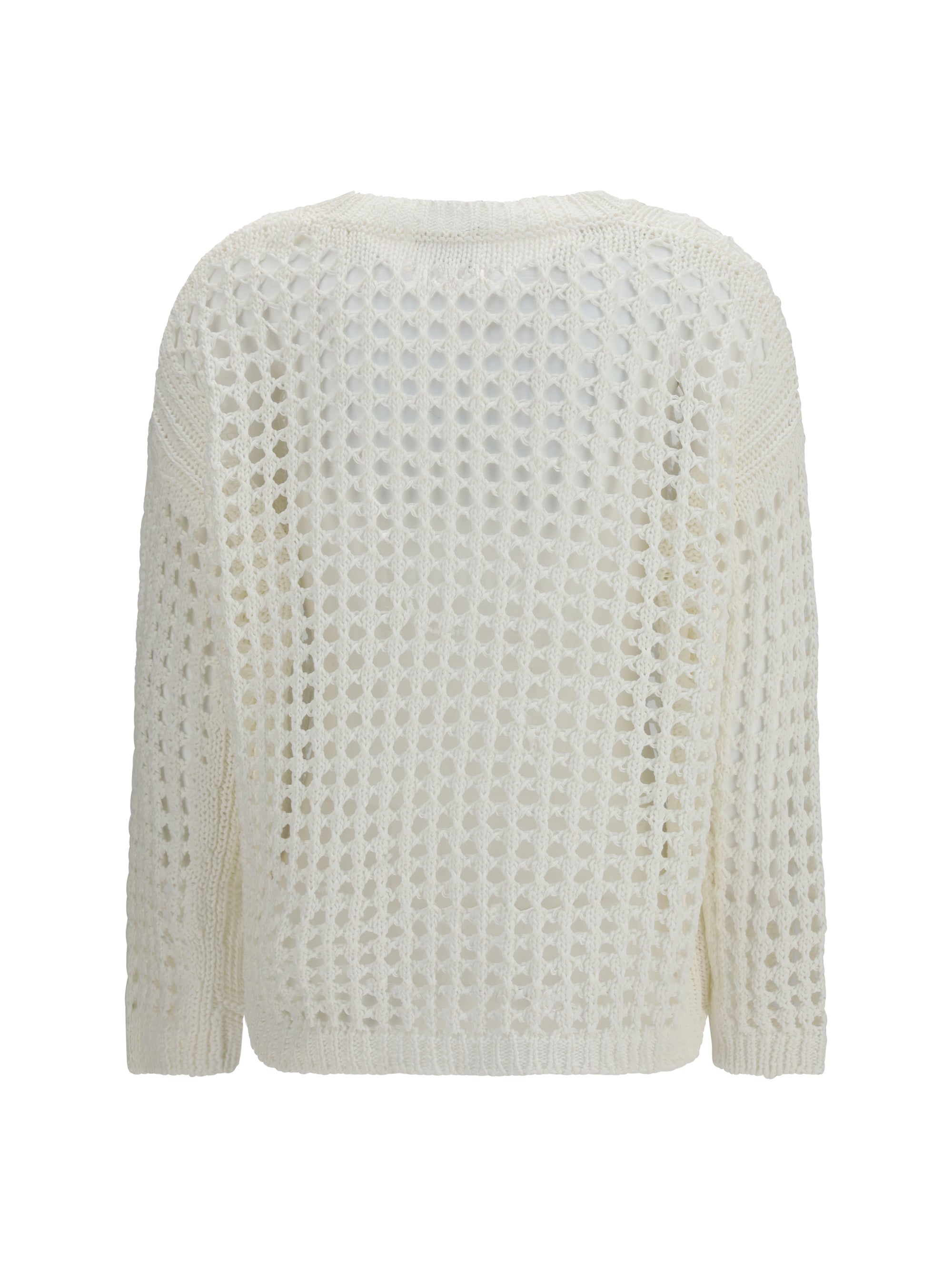 open-knit sweater in linen and cotton yarn