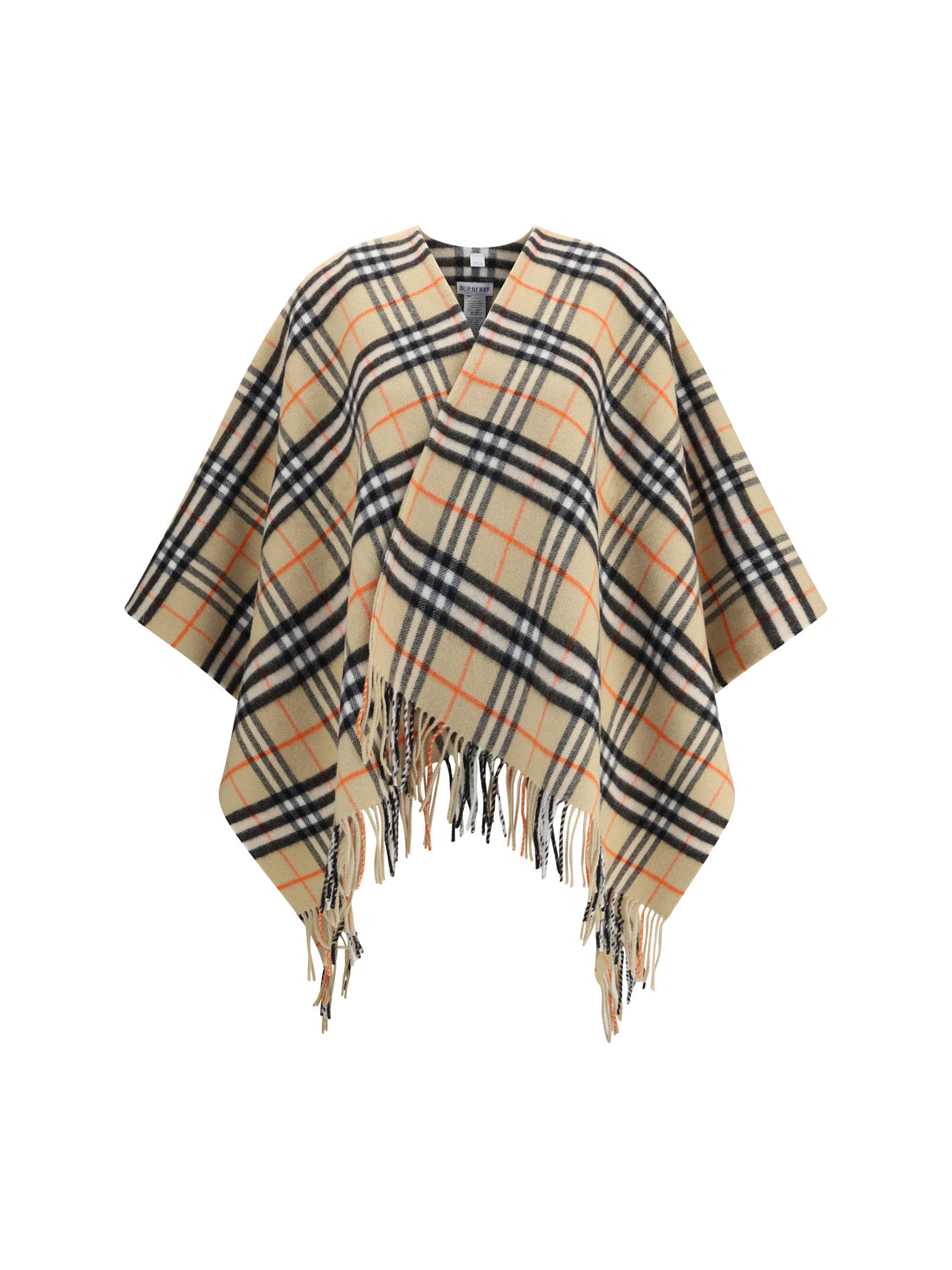 BURBERRY OS archivio check cashmere cape